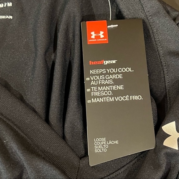 NEW Under Armour Black V Neck Work Out Top Medium - Picture 11 of 13